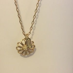 Gold Flower Coach Necklace- Never Worn